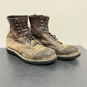 Vintage Red Wing Super Sole 453 Boots Brown Brushed Leather Lace-up Size 10.5 D